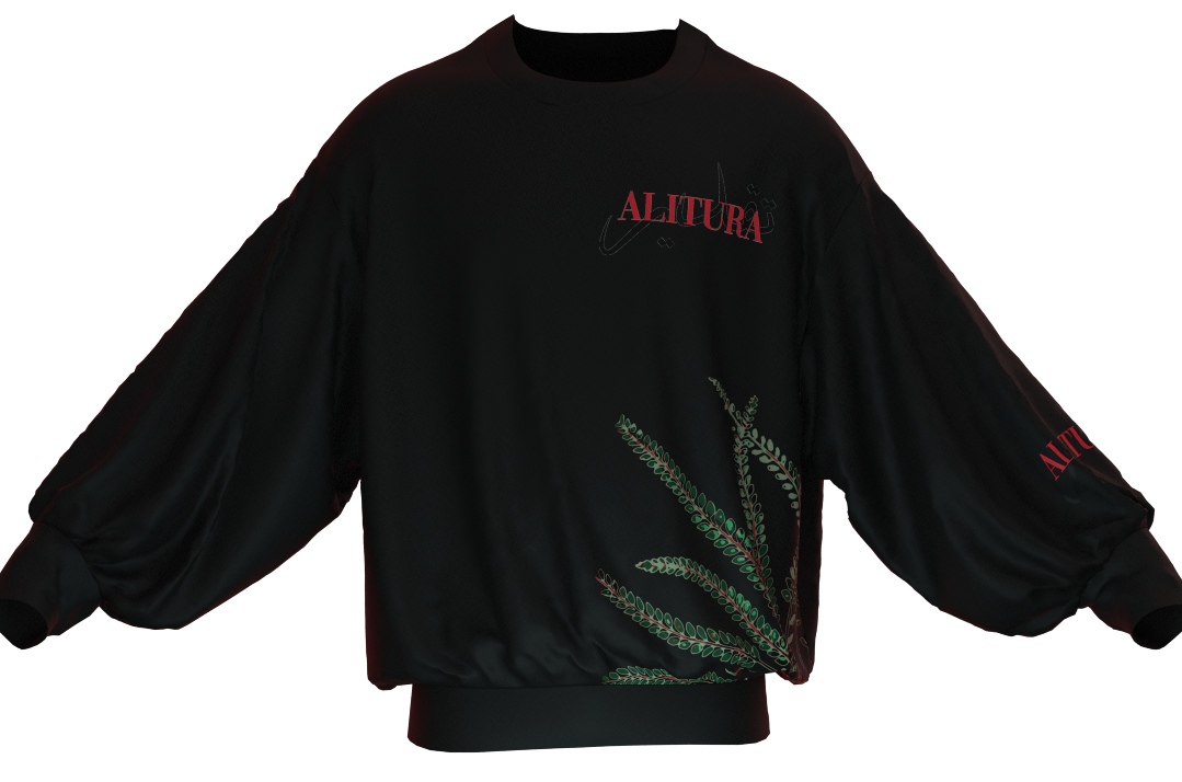 Heavyweight oversized sweatshirt in black