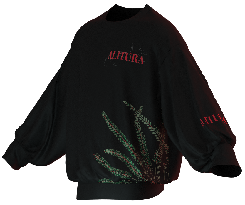 Heavyweight oversized sweatshirt in black